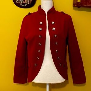 Burgundy military style jacket